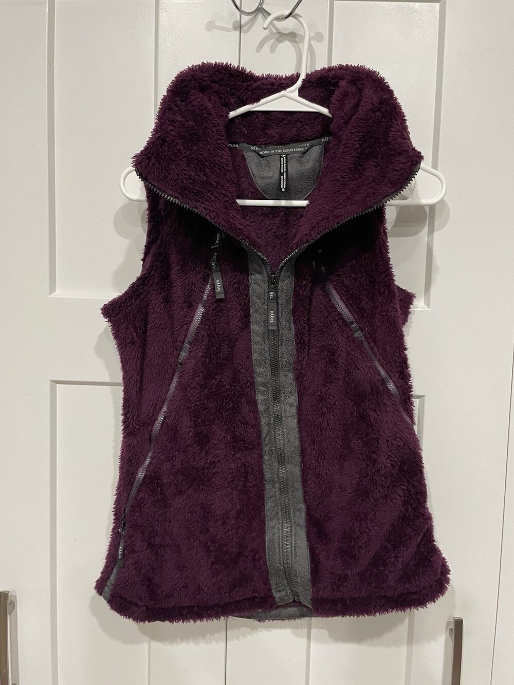 Kuhl Vest Womans Small Purple Flight Deep Pile Full Zip Hooded Camping Hiking